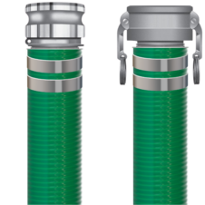 1006-200-0240-AL-CXE | Green PVC Water Suction Hose | 2" ID x 2.39" OD x 70 PSI | Residual Chemical Handling - 28 Vacuum Rating