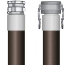 Industrial Heavy-Duty Nitrile Water Discharge Hose - 2" ID, 250 PSI, -40°F to 180°F - Black Nitrile Discharge Hose with Cams for Construction & Agriculture Applications