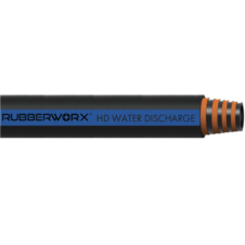 10" Rubber Water Discharge Hose -  NR/SBR Tube, TEXTILE Reinforcement, -25°F to 180°F Temperature, 150 psi Pressure -