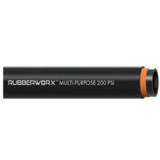 Economy Multipurpose Hose for Industrial, Agricultural, and Commercial Use - Black EPDM Tube and Cover, Flexible and Durable with 200 PSI Pressure Rating - M004101-025